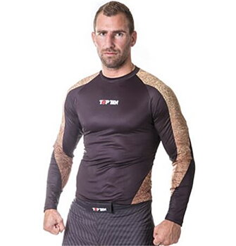 Topten Rashguard Långärm "Octagon", Svart/Brun