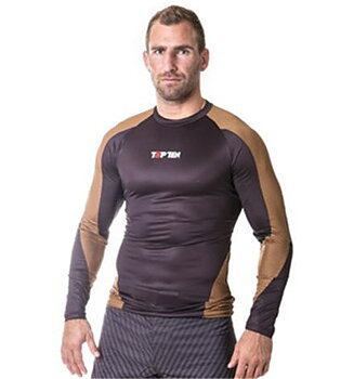 Topten Rashguard Långärm "Dragon", Svart/Gul