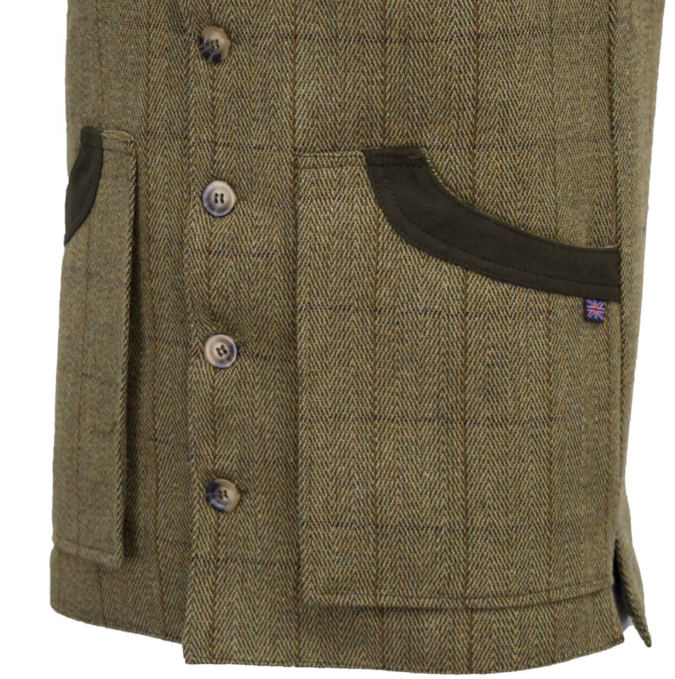 Tweed Shooting Waistcoat - LIGHT SAGE - 2