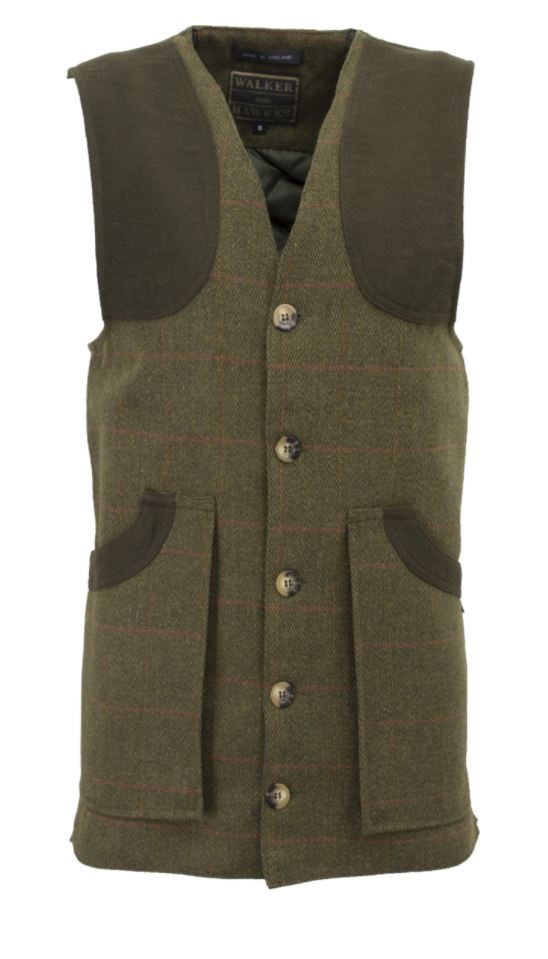 Tweed Shooting Waistcoat - DARK SAGE