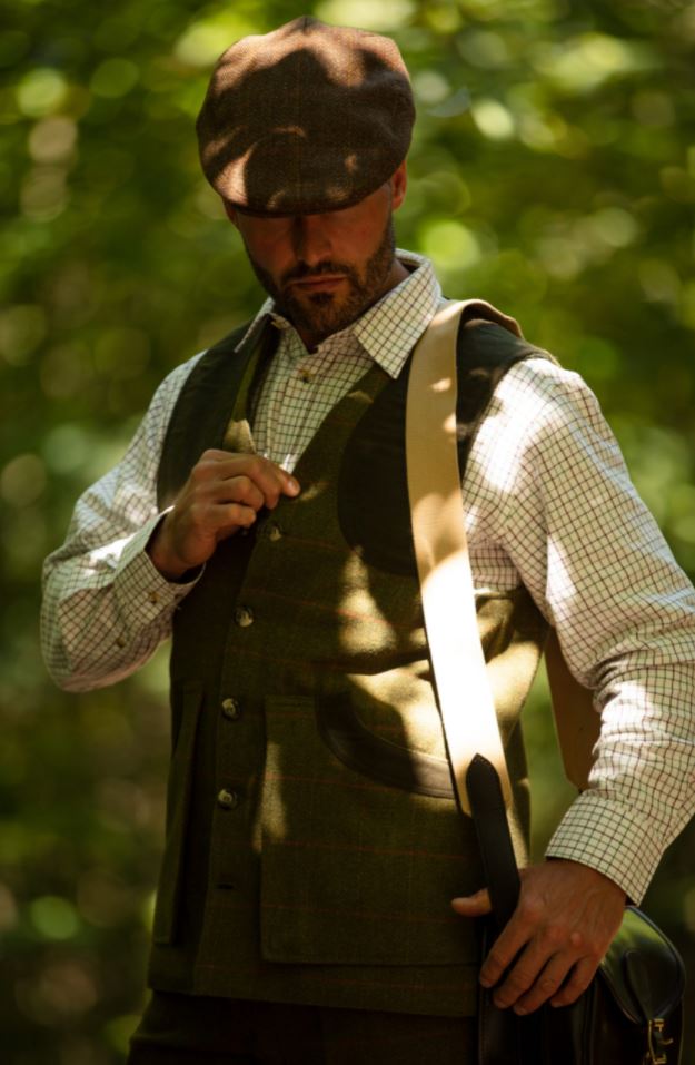 Tweed Shooting Waistcoat - DARK SAGE - 2