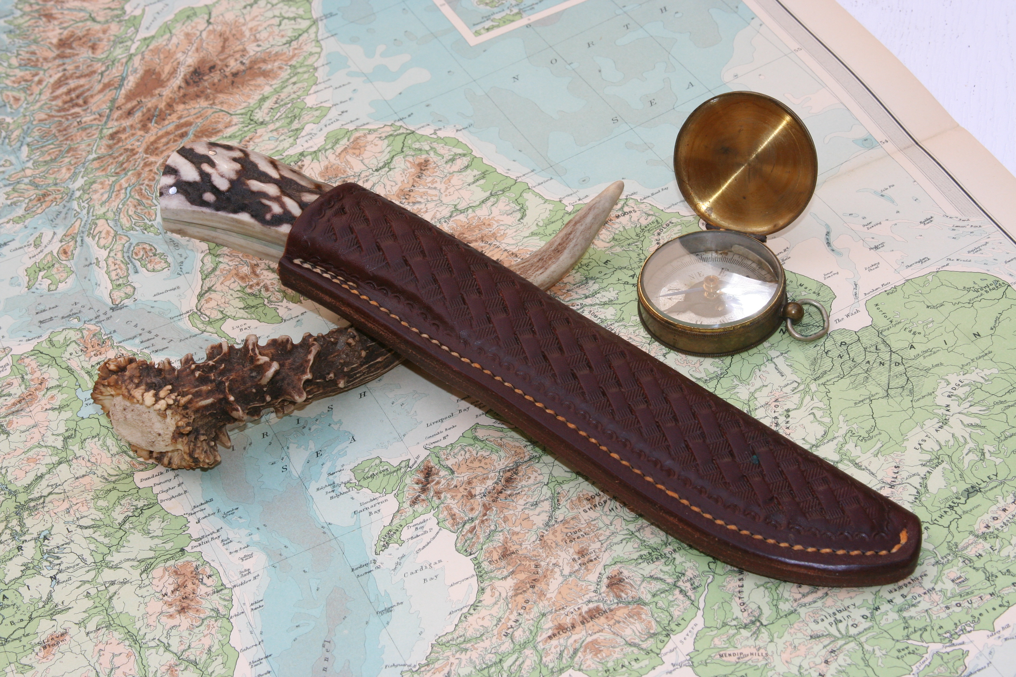 Damascus And Stag - Drop Point Hunter - 11