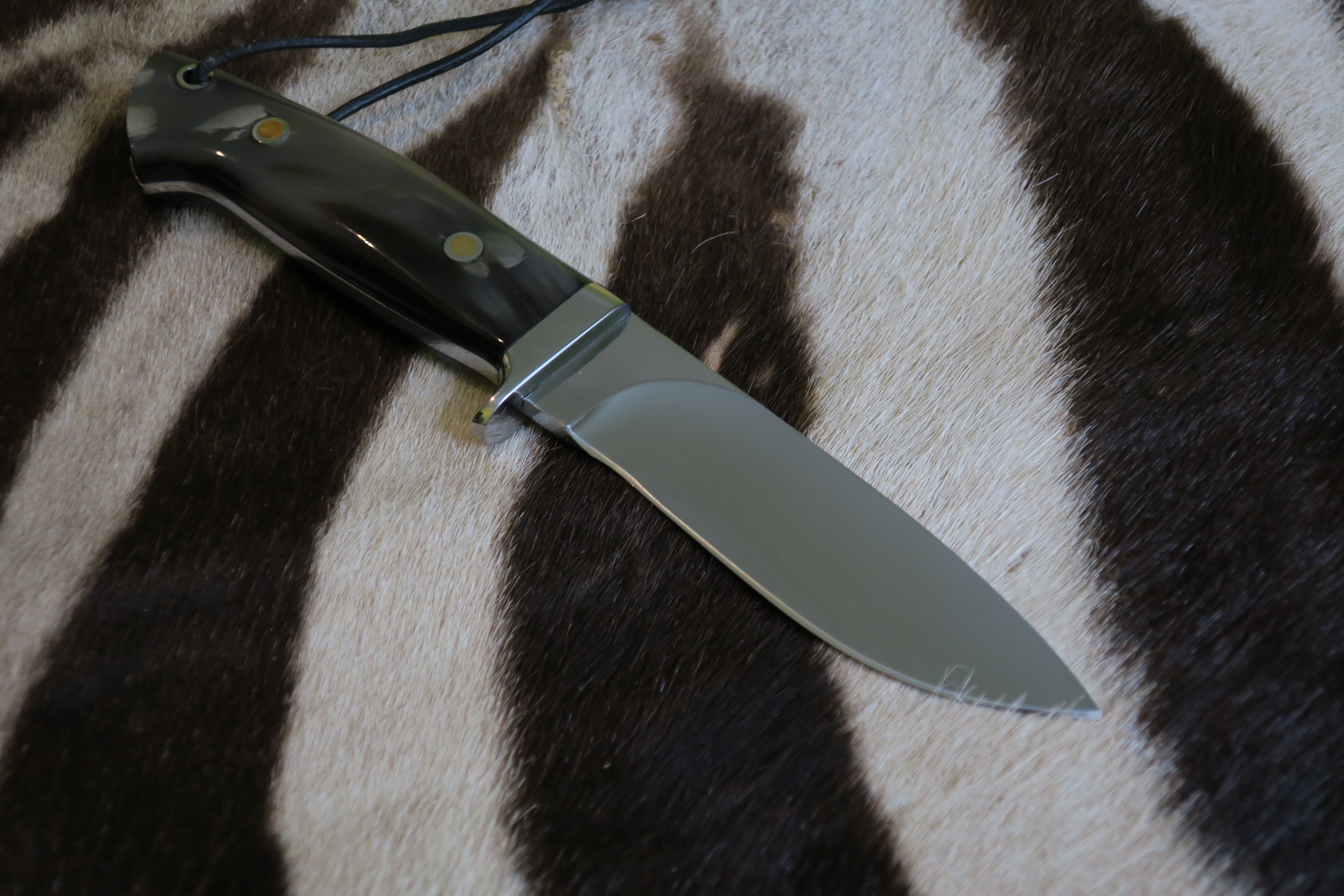 Buffalo Horn Loveless Style Drop Point Hunter - 4