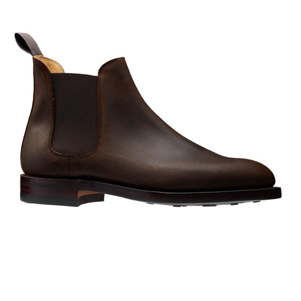 2000:-  RABATT CROCKETT & JONES - CHELSEA V DARK BROWN WAX CALF ‘DAINITE’  - 6