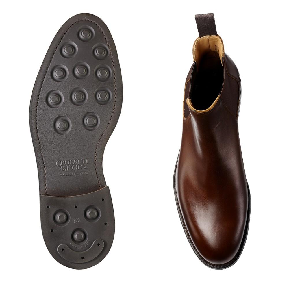 2000:-  RABATT CROCKETT & JONES - CHELSEA V DARK BROWN WAX CALF ‘DAINITE’  - 2