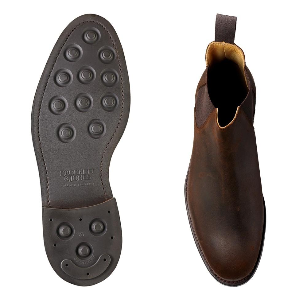 2000:-  RABATT CROCKETT & JONES - CHELSEA V DARK BROWN WAX CALF ‘DAINITE’  - 5
