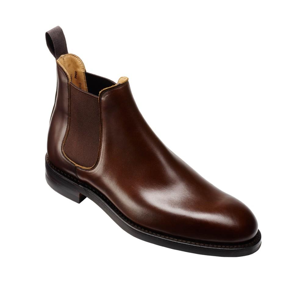 2000:-  RABATT CROCKETT & JONES - CHELSEA V DARK BROWN WAX CALF ‘DAINITE’ 