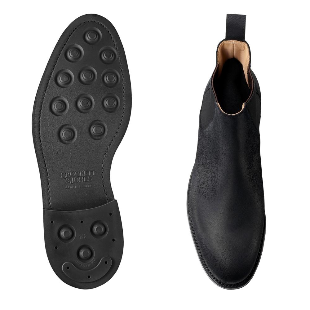 2000:-  RABATT CROCKETT & JONES - CHELSEA V DARK BROWN WAX CALF ‘DAINITE’  - 8