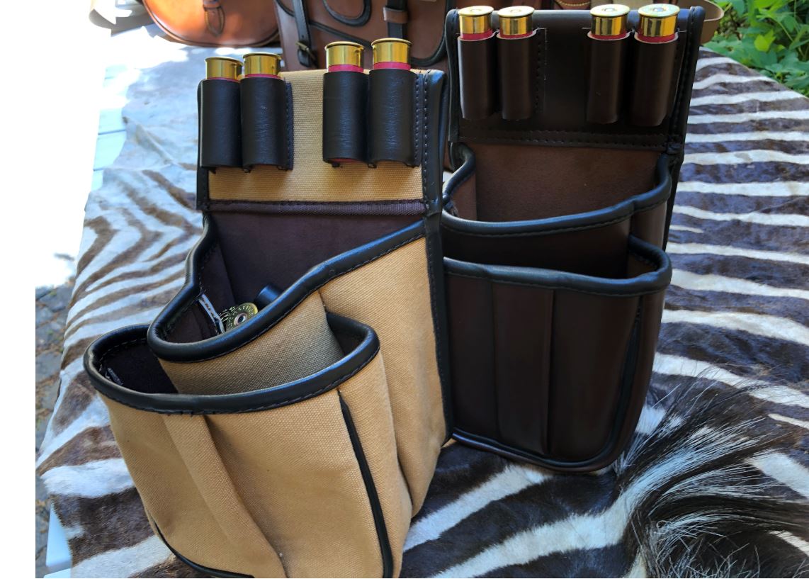 PRISSÄNKT*  Canvas Clay Game Shooting Belt Fitting Shotgun Cartridge Pouch Bag