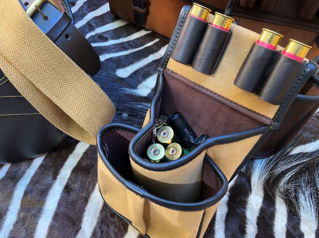 PRISSÄNKT*  Canvas Clay Game Shooting Belt Fitting Shotgun Cartridge Pouch Bag - 4
