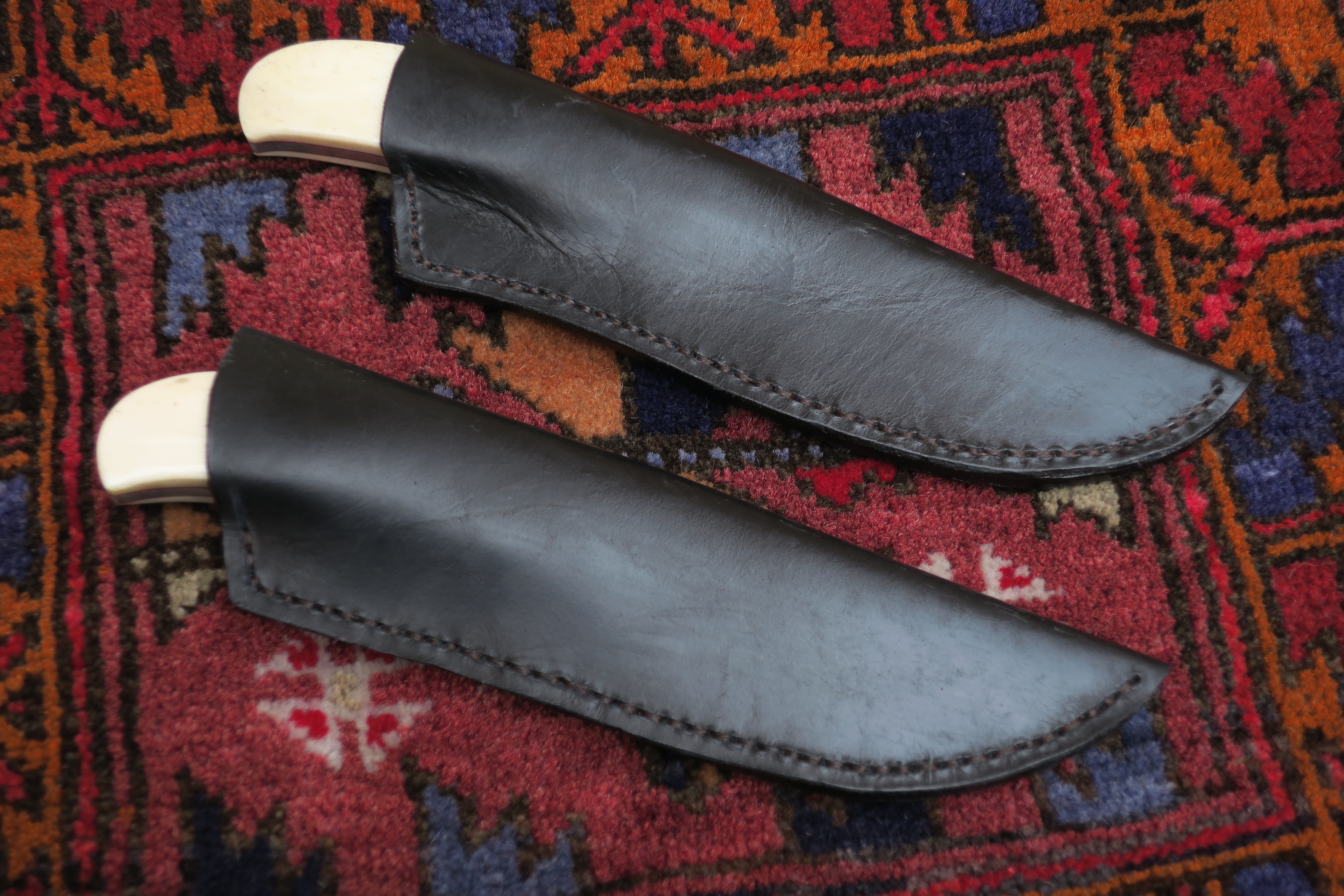 Makalös Scrimshaw! Leopard – en medium Utility Hunter knife - 6