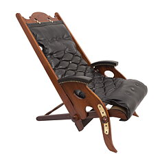 French Officers Chair - Rosewood And Leather Masterpiece