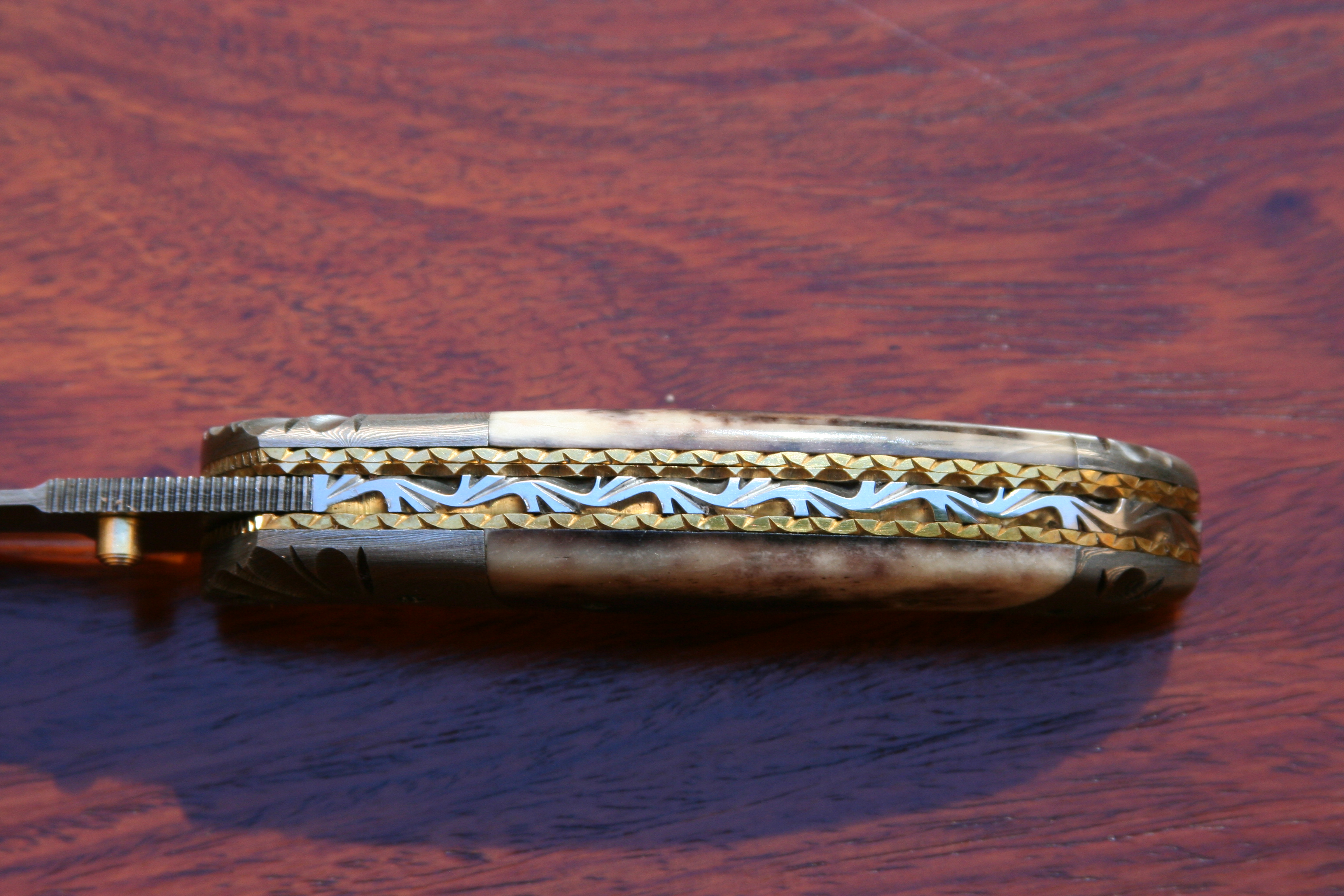 Damascus Folder, Liner Lock - Mycket arbetad! - 4