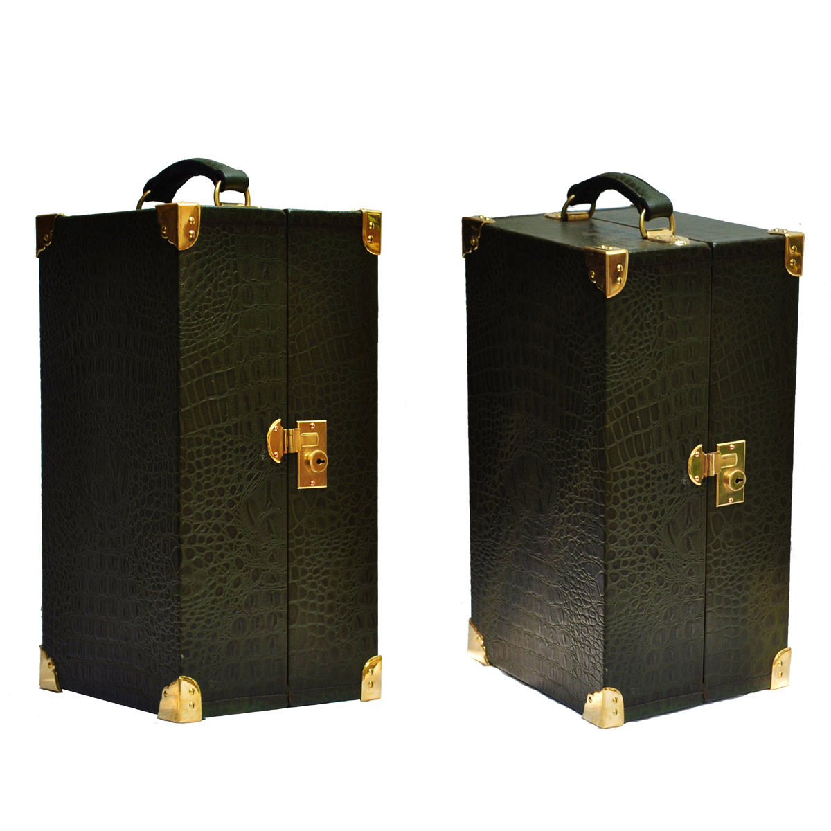Luxuöst Drinks Kabinet - Croco-mönstrat Läder & Rosewood - 3
