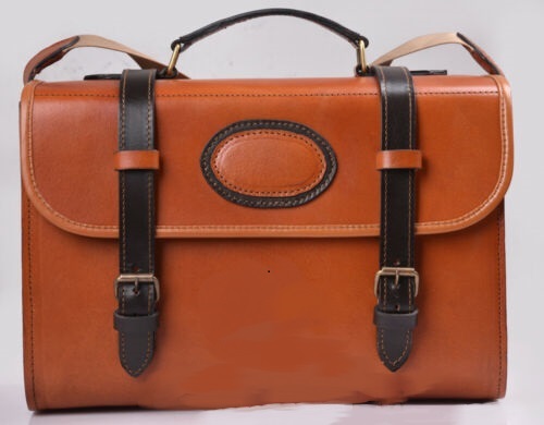 NU !!  50% RABATT*****   Leather Shooting Magazine Shotgun Cartridge Bag - Vegetabiliskt Garvad - 4
