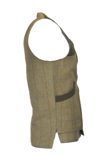 50% RABATT*****  Tweed Shooting Waistcoat - GREEN FOREST  (strl Large) - 5