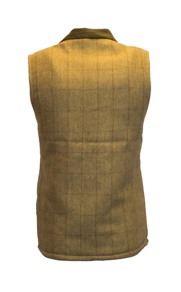 Engelsk Tweedväst- Tweed Waistcoat  with Moleskin Shoulder Patch Light SAGE - 5