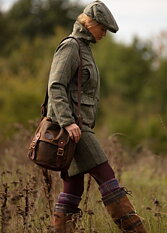 DAMMODELL - Ladies Derby Tweed Shooting Jacket - NAVY STRIPE