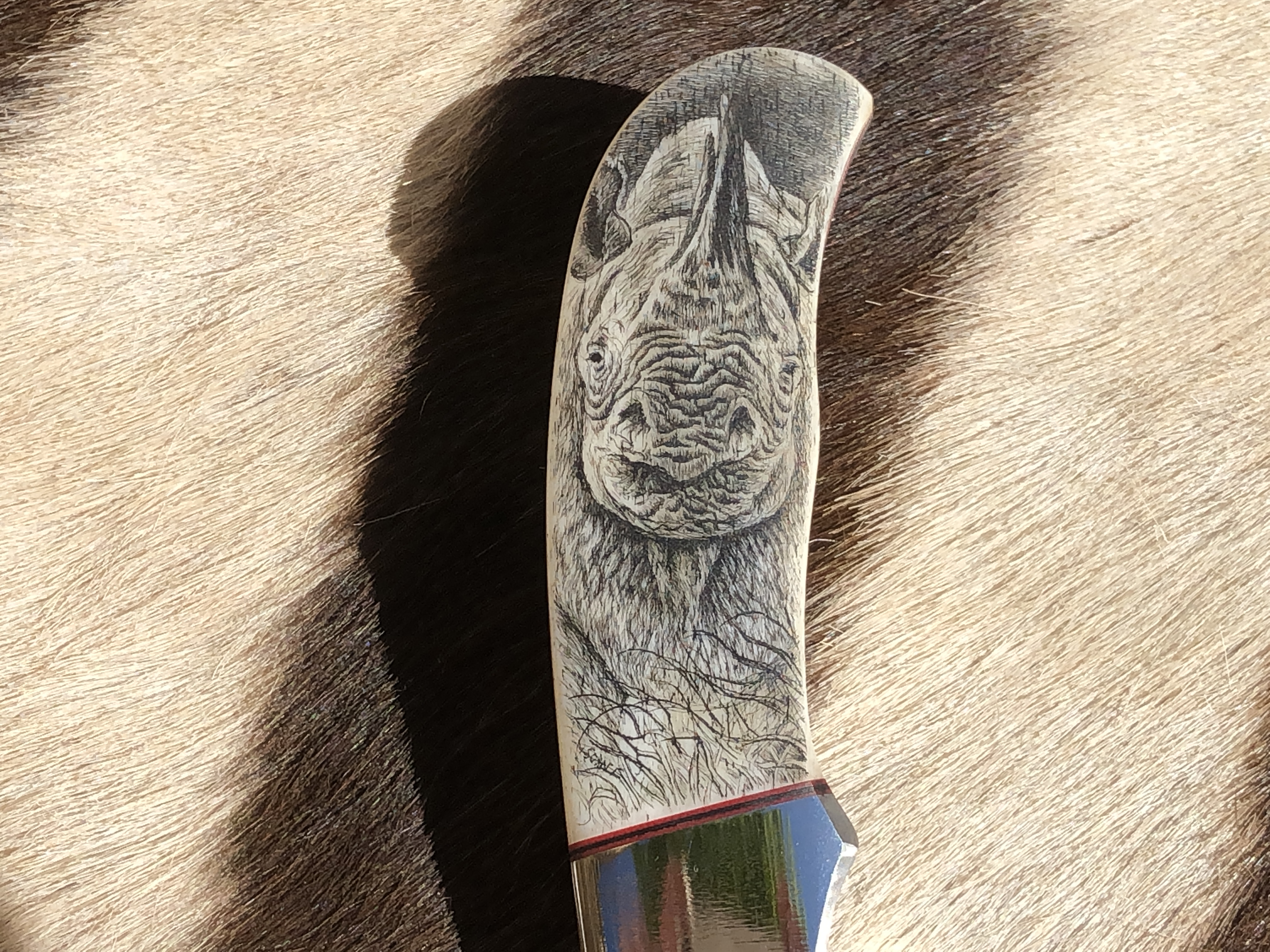 Makalöst Knivhantverk! Rhino – en medium Utility Hunter knife - 5