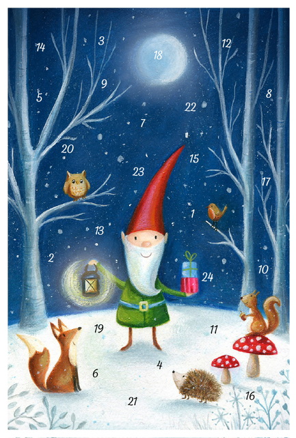 Kalenderkort med glitter - 3