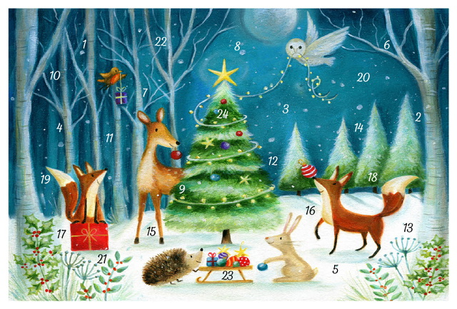 Kalenderkort med glitter - 4