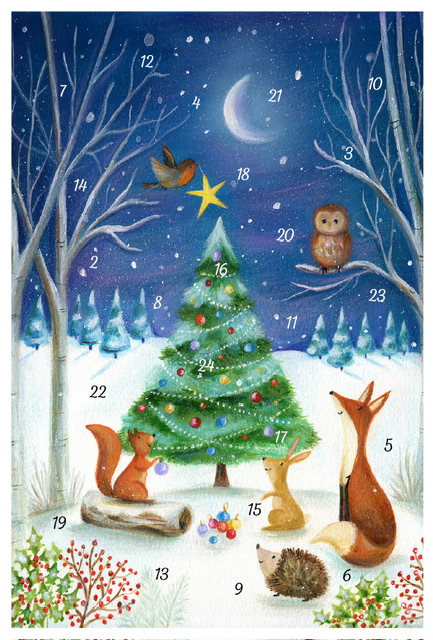 Kalenderkort med glitter - 2