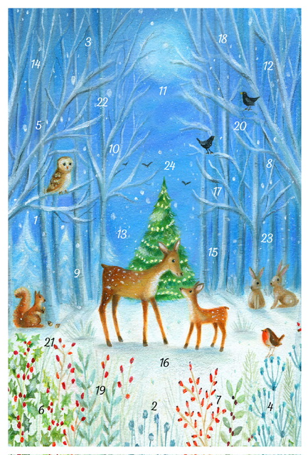 Kalenderkort med glitter - 5