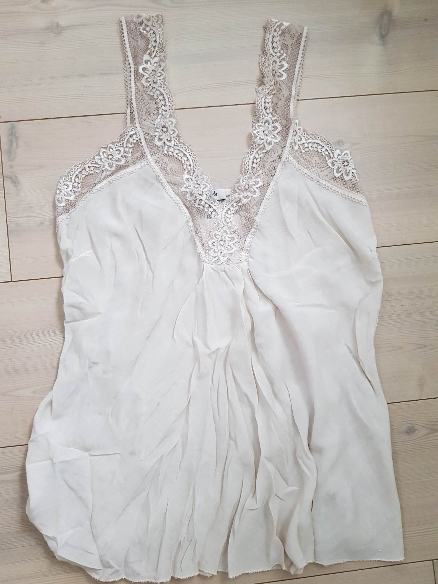 Linne med spets My - beige - 2