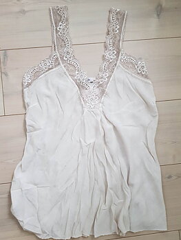 Linne med spets My - beige