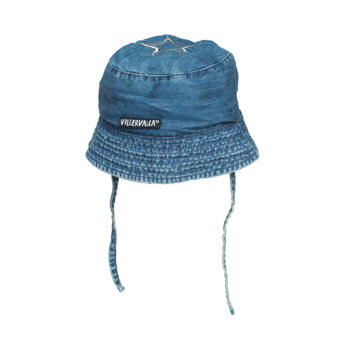 Solhatt Med knytband Mjuk Denim Indigo