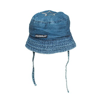 Solhatt Med knytband Mjuk Denim Indigo