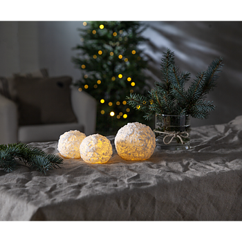 LED Blockljus Snöboll