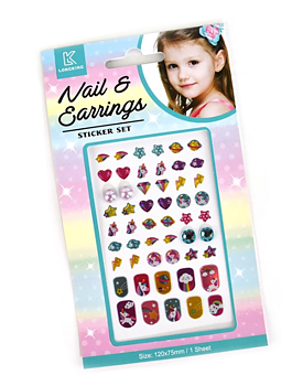 Stickers örhängen och lösnaglar Enhörningar