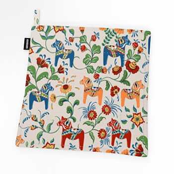 Grytlapp Dalahäst Mini Leksand -Creme