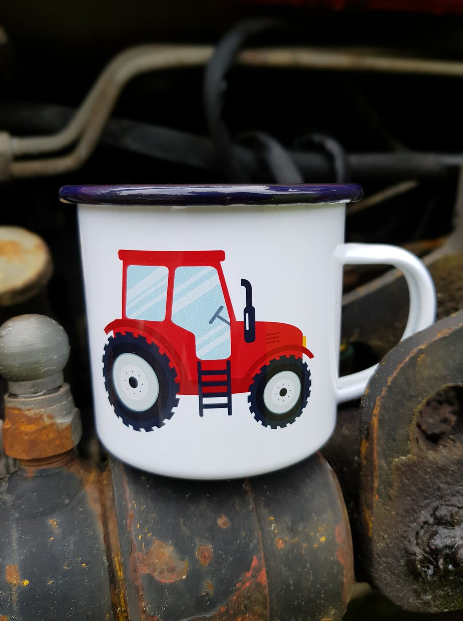 Emaljmugg Traktor Röd - 4