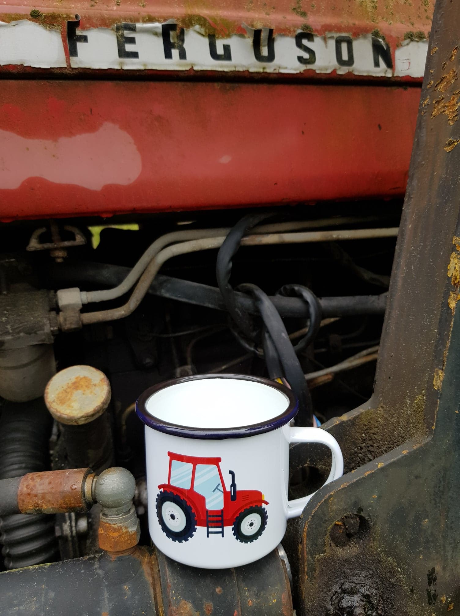 Emaljmugg Traktor Röd - 2