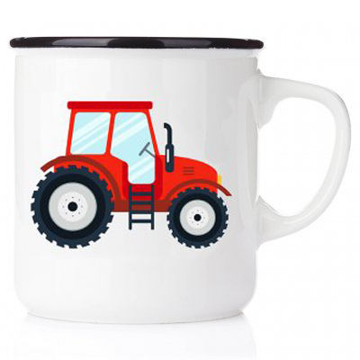 Emaljmugg Traktor Röd - 3