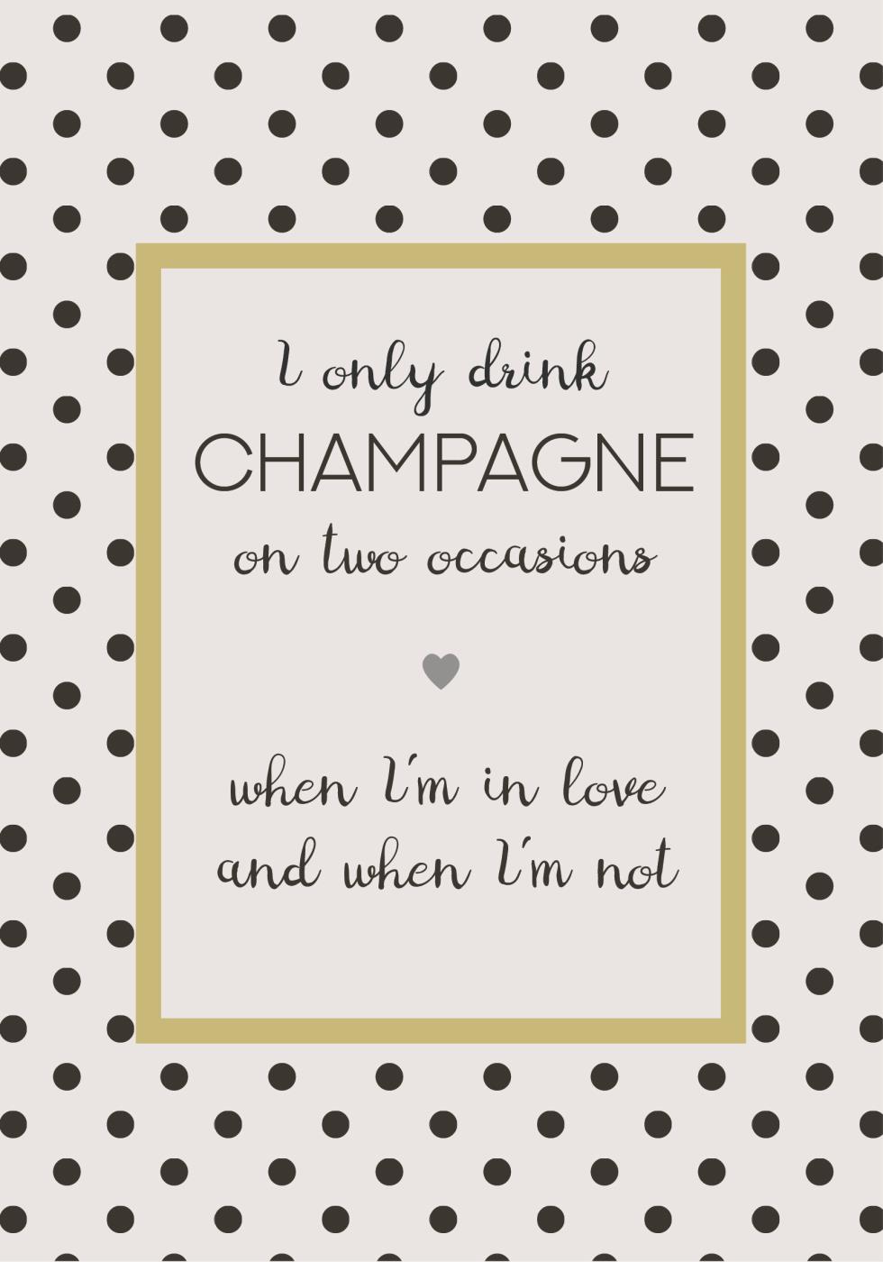 Skylt " I only drink champagne..." - 2