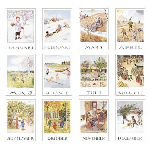 Månadsbilder Vykort Elsa Beskow - 3