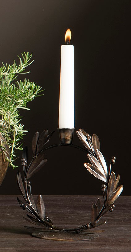 Ljusstake blad antik - 4