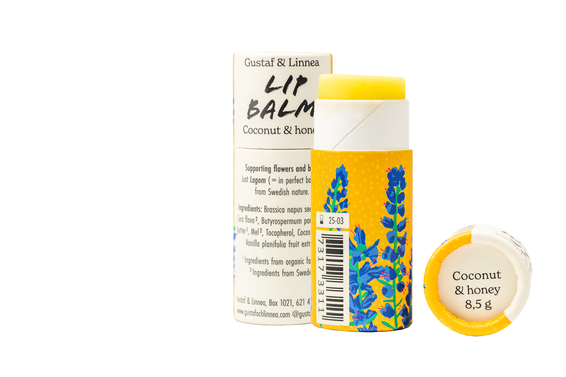 Ekologiskt Cerat Bivax i papphylsa, 8,5 g Gustaf & Linnea Kokos & Honung