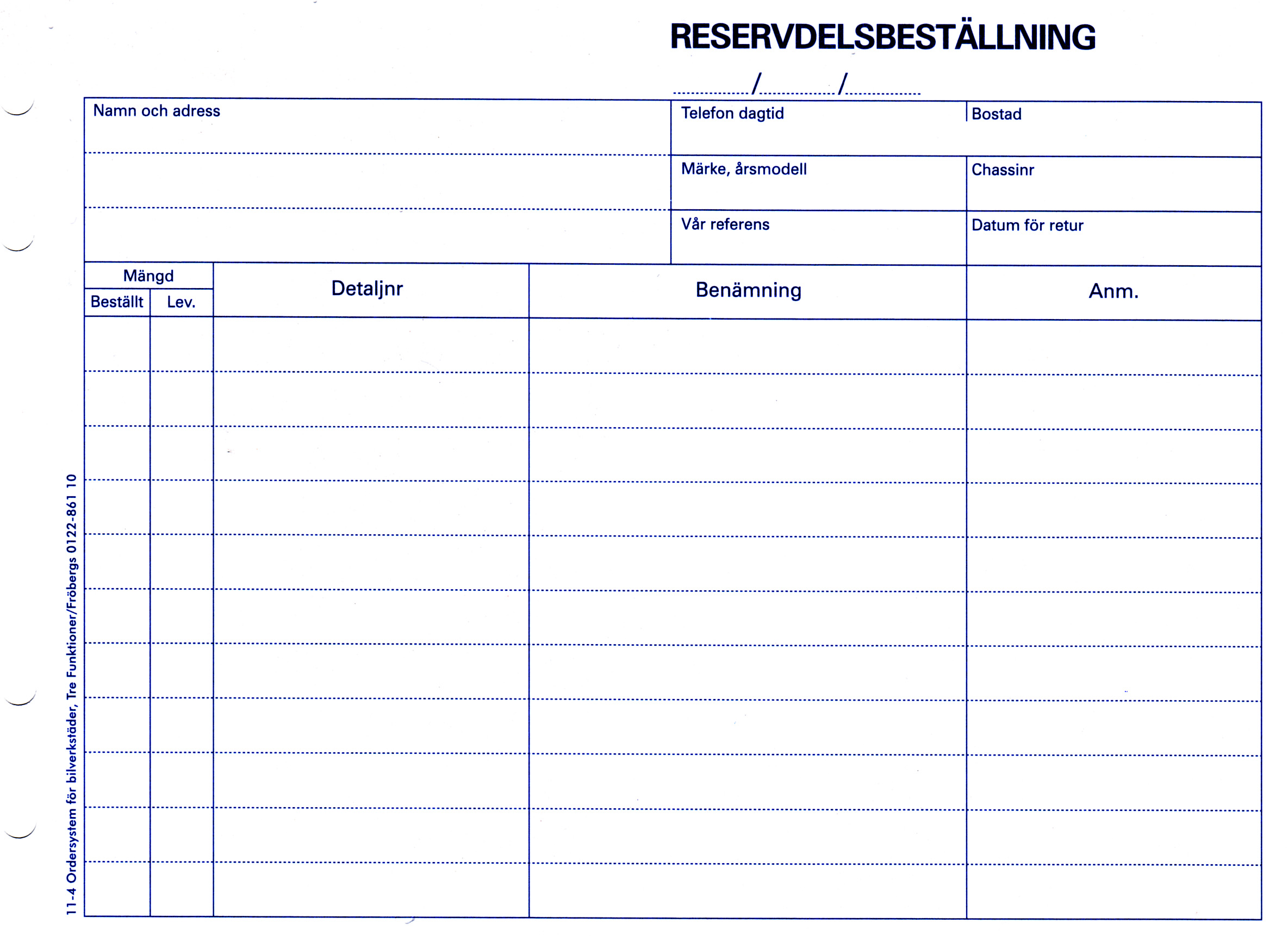 Reservdelsbeställning