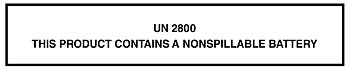 Farligt Gods-etikett UN2800 Nonspillable Battery