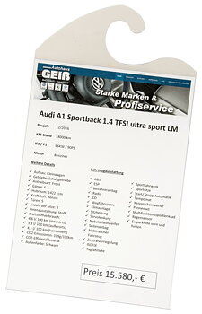 Prishållare A4 för backspegel