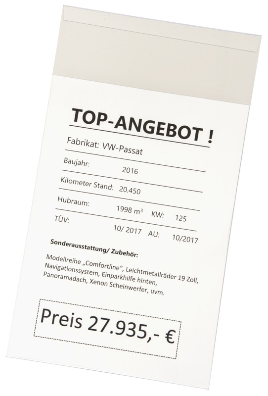 Prishållare A4 för Solskydd - 2