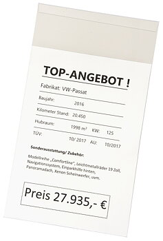 Prishållare A4 för Solskydd
