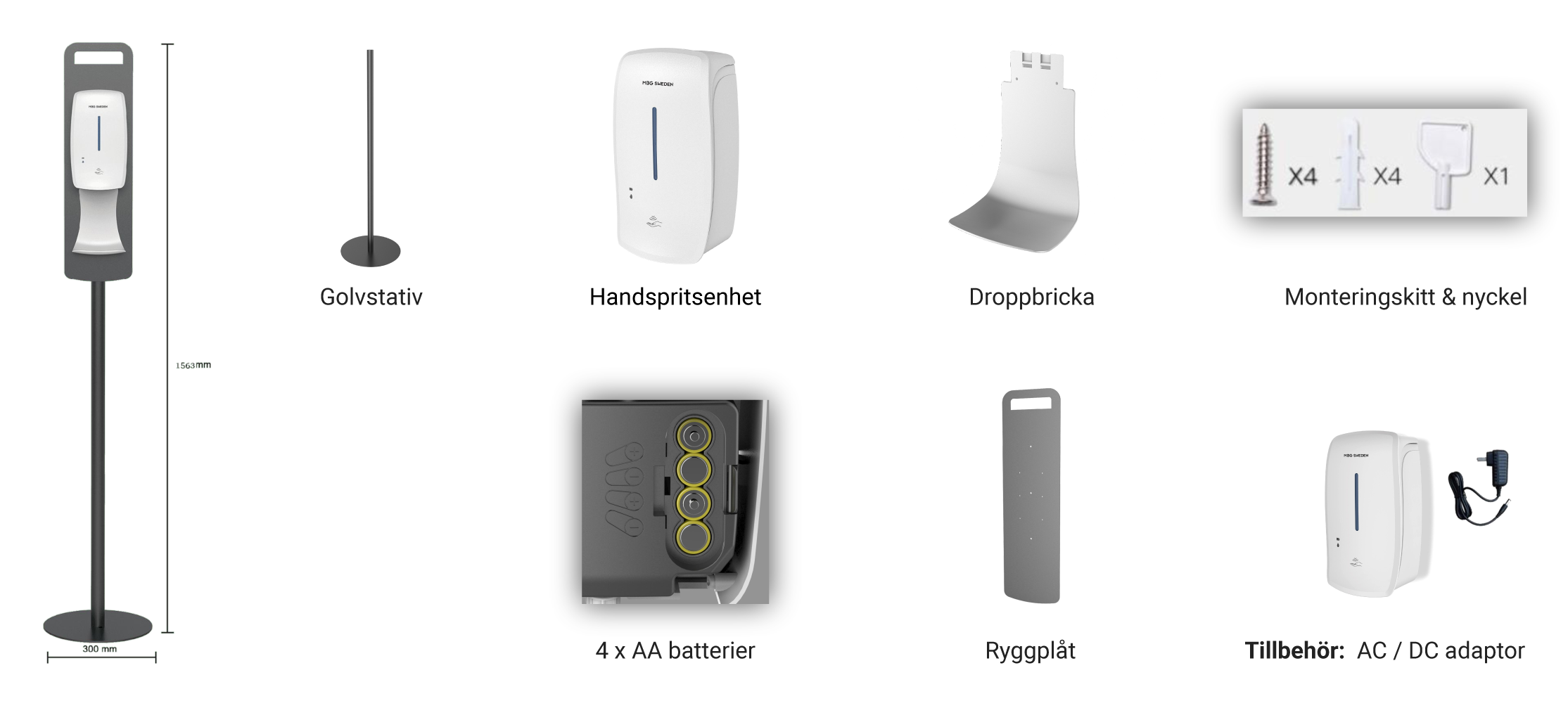 Handspritdispenser Gel golvmodell med sensor - 3