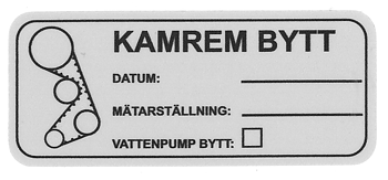 Kamremsbyte sticker