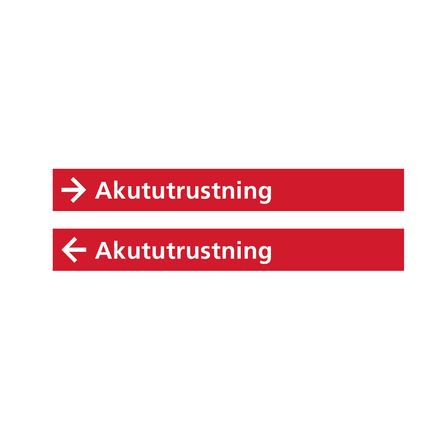 Akututrustningsskylt
