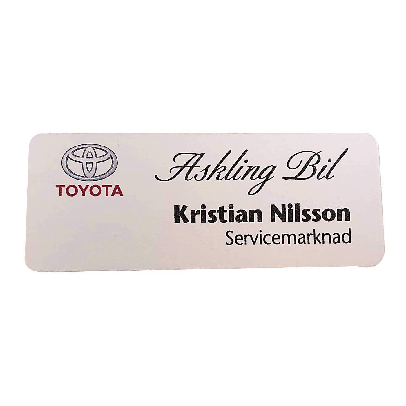 Namnskylt i metall